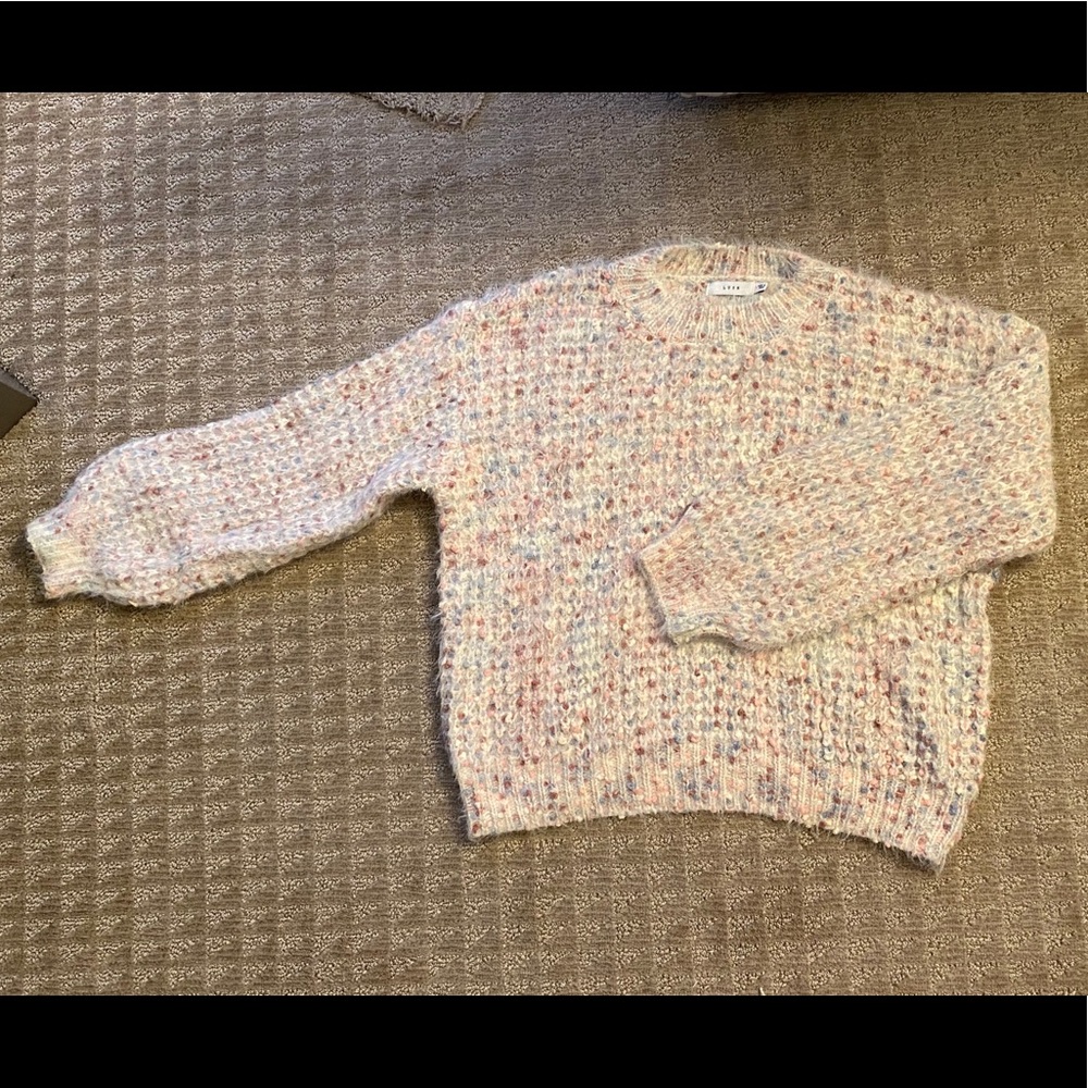 Multi-Color Fuzzy Knit Sweater - image 2